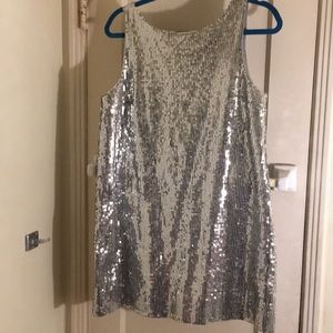 Free People Silver Sequin Dress Size 10